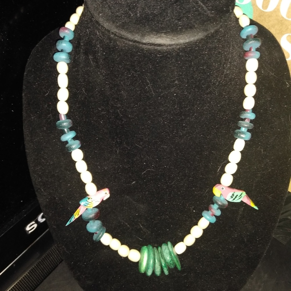 Hand carved beads & birds